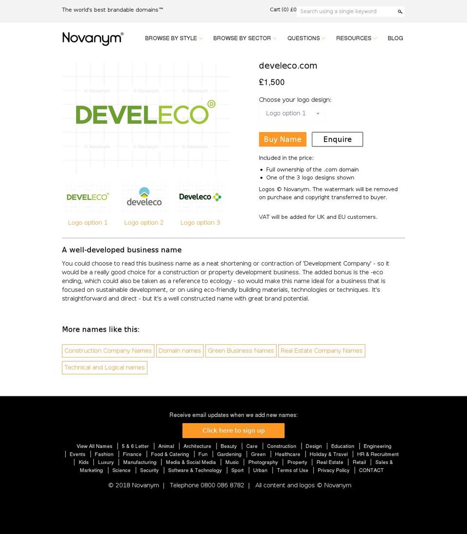 develeco.com — Shopify storefront screenshot