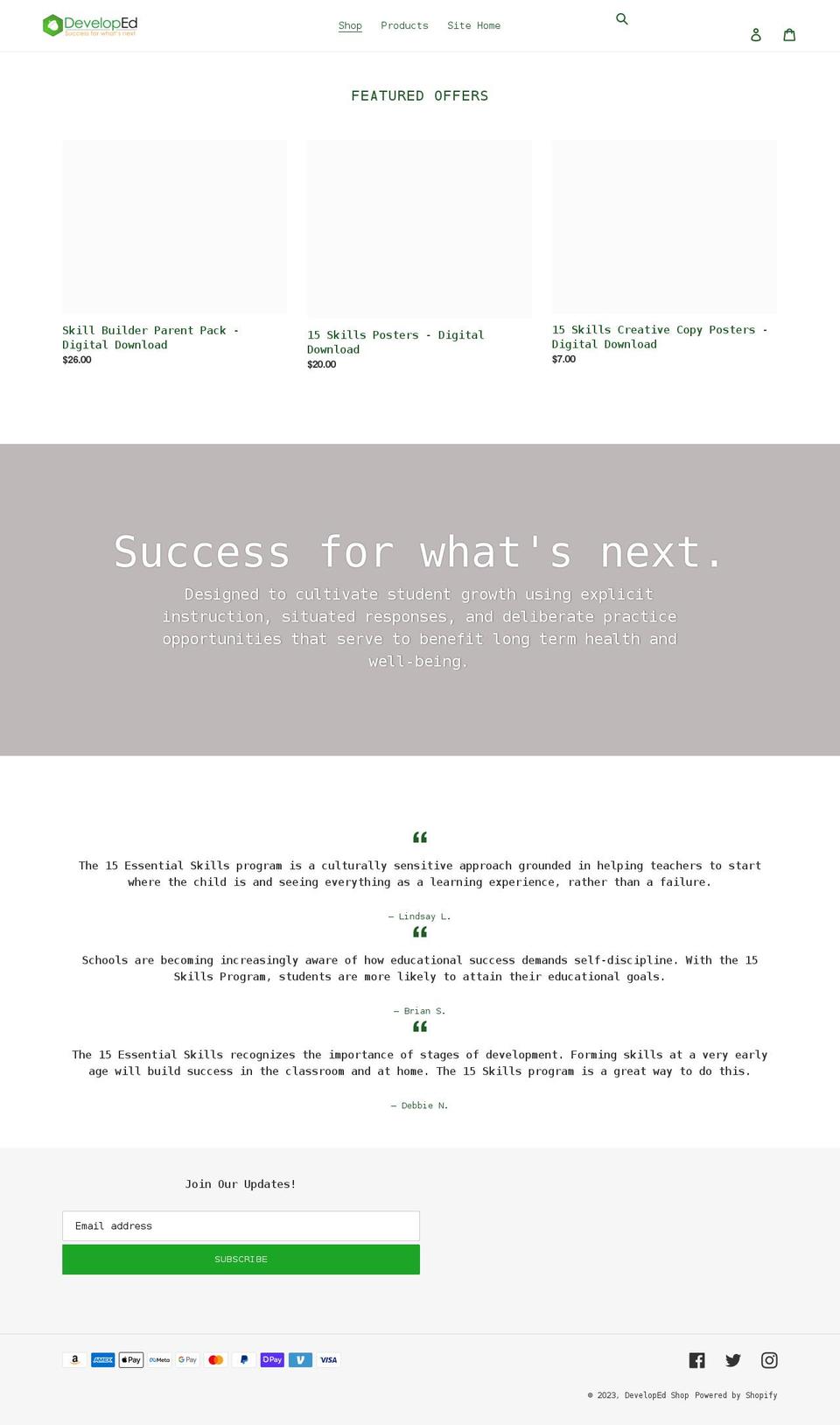 developed-shop.myshopify.com shopify website screenshot