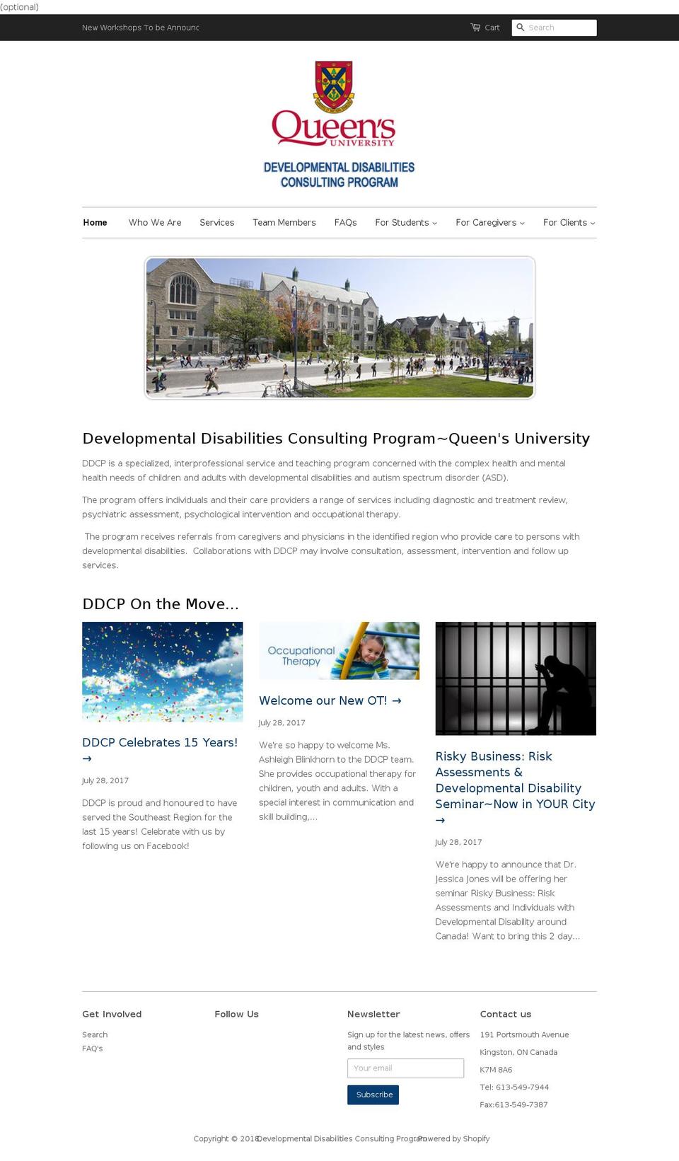 developmentaldisabilitiesprogram.com — Shopify storefront screenshot