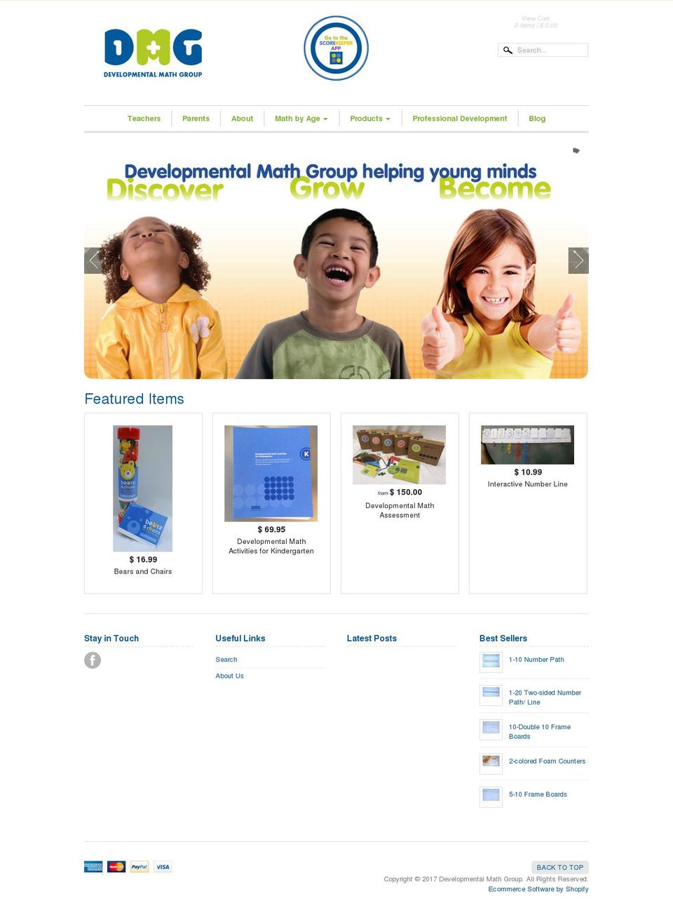 developmentalmathgroup.com shopify website screenshot