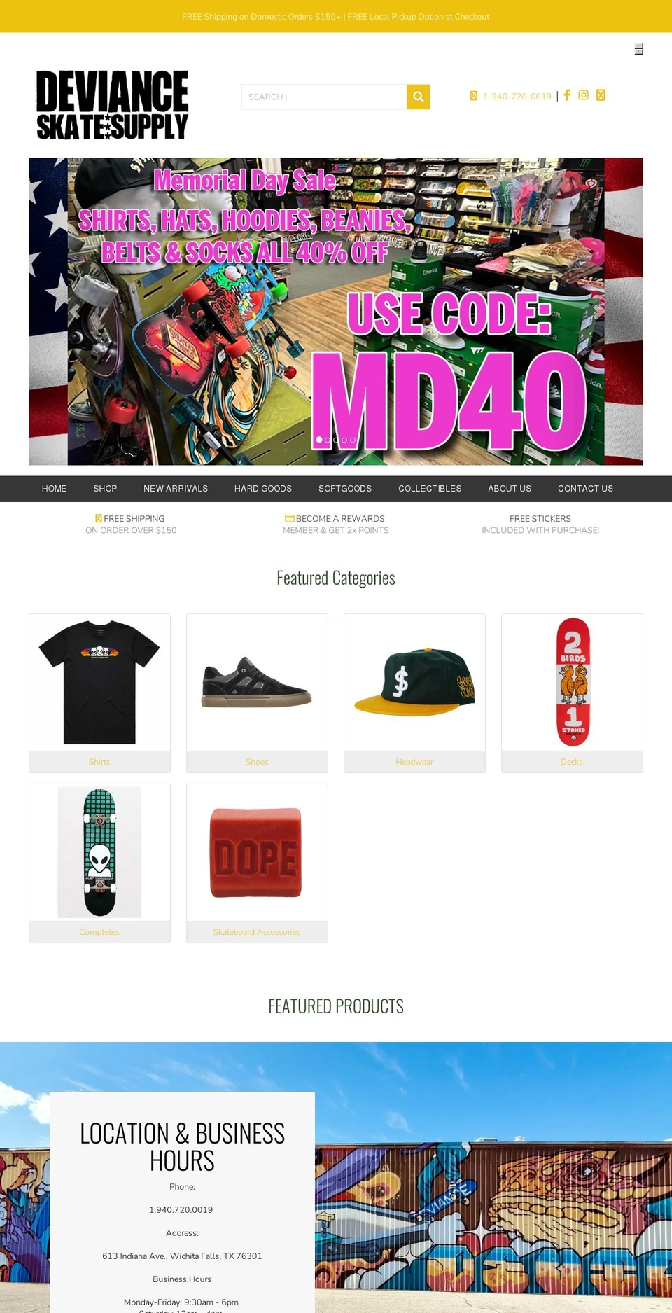 devianceskatesupply.com shopify website screenshot