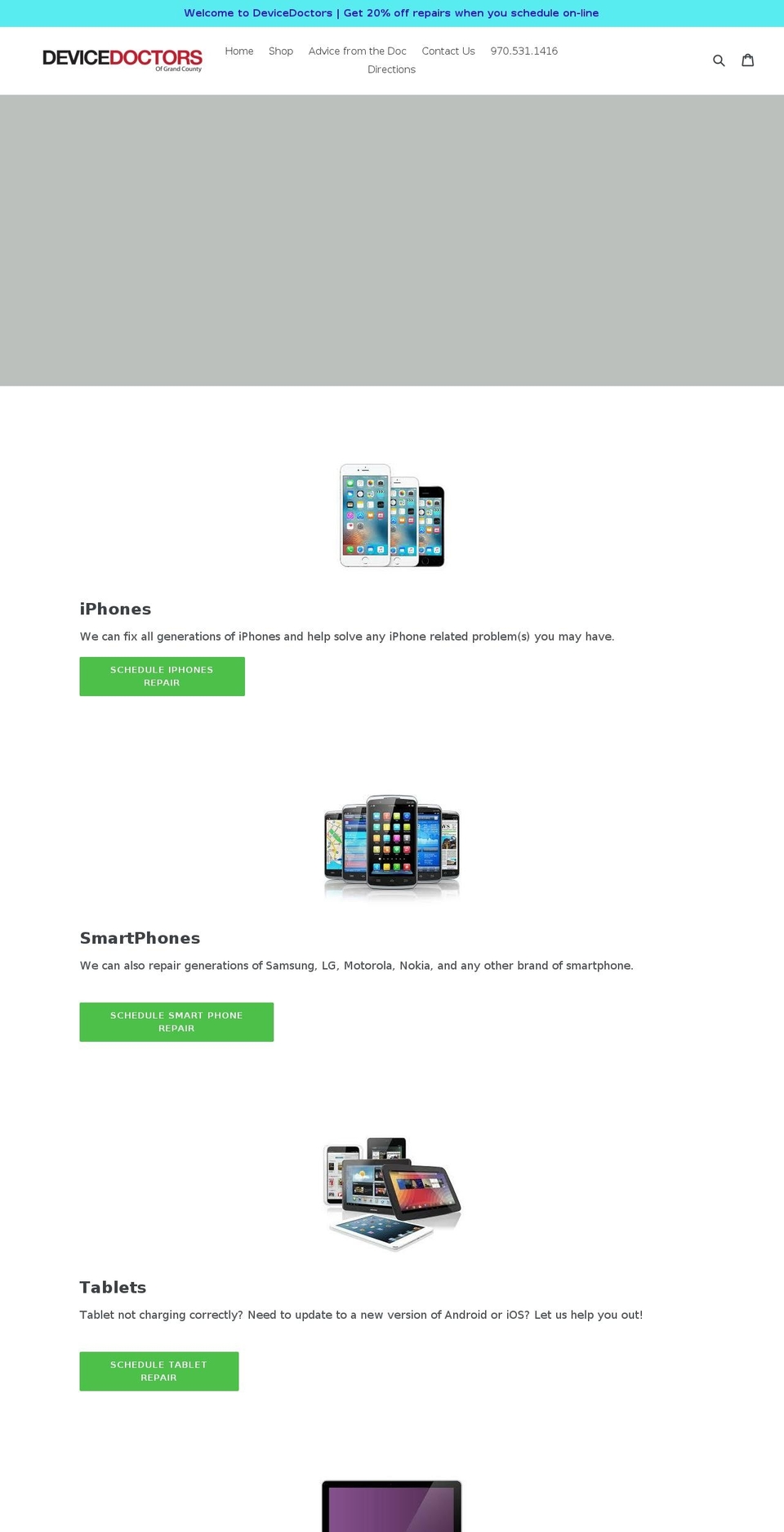 devicedoctors.net shopify website screenshot