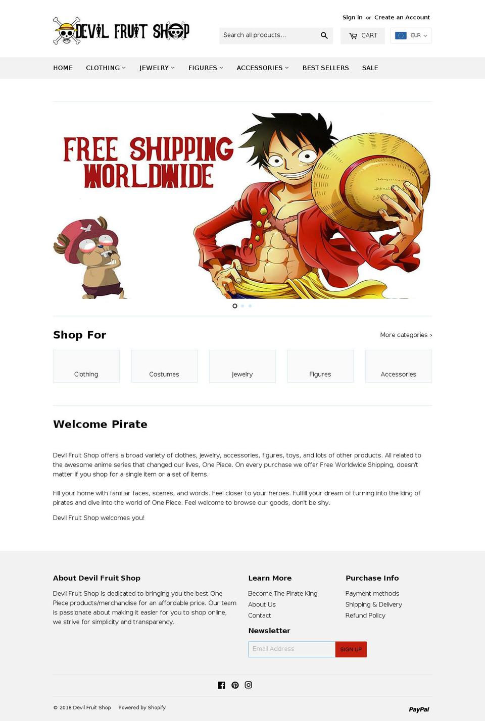 devilfruitshop.com shopify website screenshot