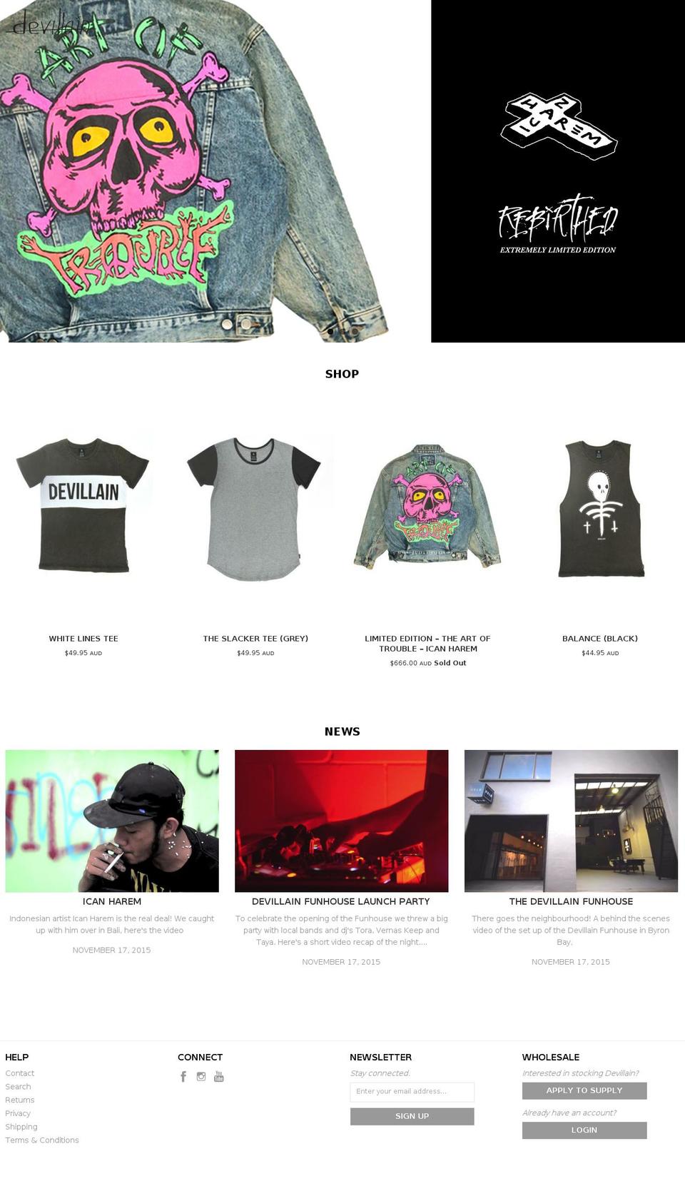 timber-2-1-3 Shopify theme site example devillainclothing.com