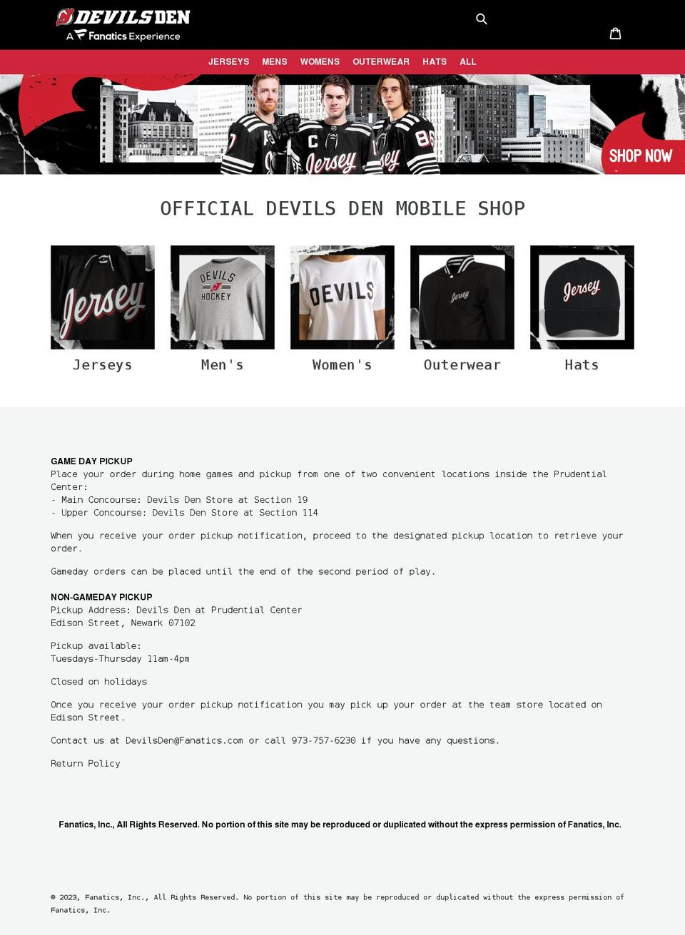 devilsdenshop.com shopify website screenshot