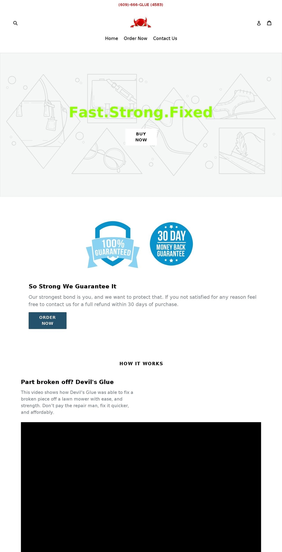devilsglue.com shopify website screenshot