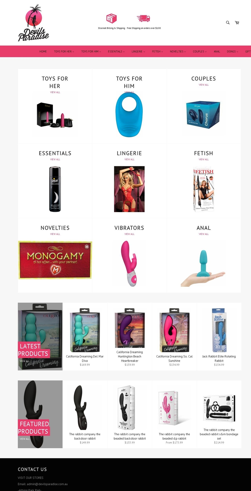 devilsparadise.com.au shopify website screenshot