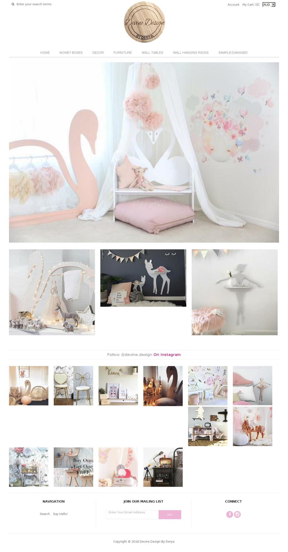 devinedesignbyderya.com — Shopify storefront screenshot