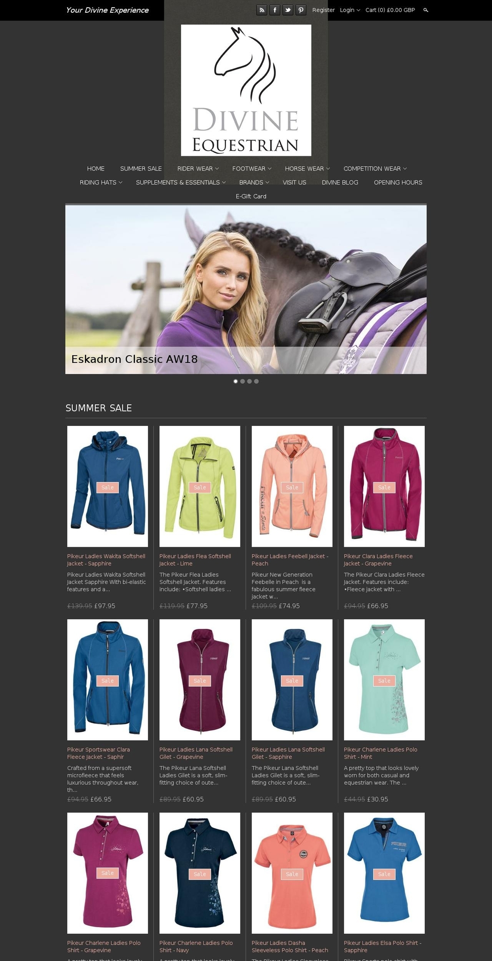 devineequestrian.com — Shopify storefront screenshot