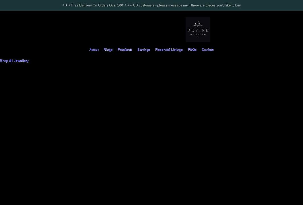 devinesilver.co.uk shopify website screenshot