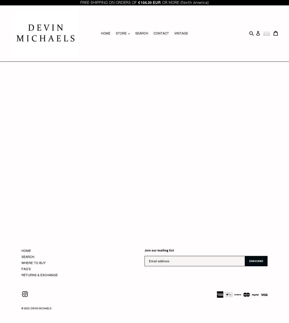 devinmichaels.co shopify website screenshot