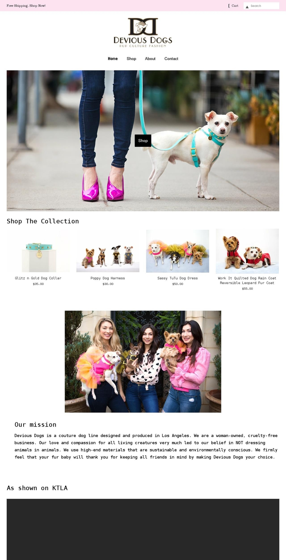 deviousdogs.com shopify website screenshot
