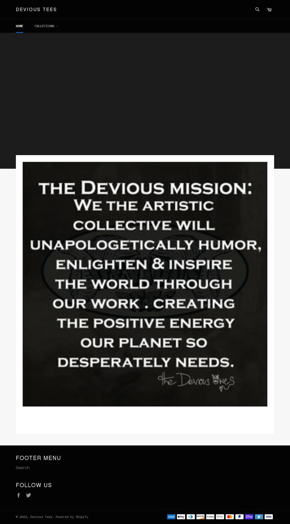 devioustees.com shopify website screenshot
