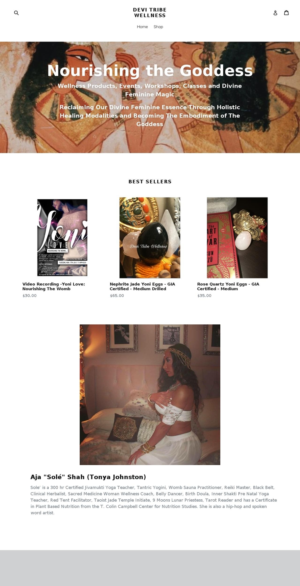 devitribewellness.com shopify website screenshot