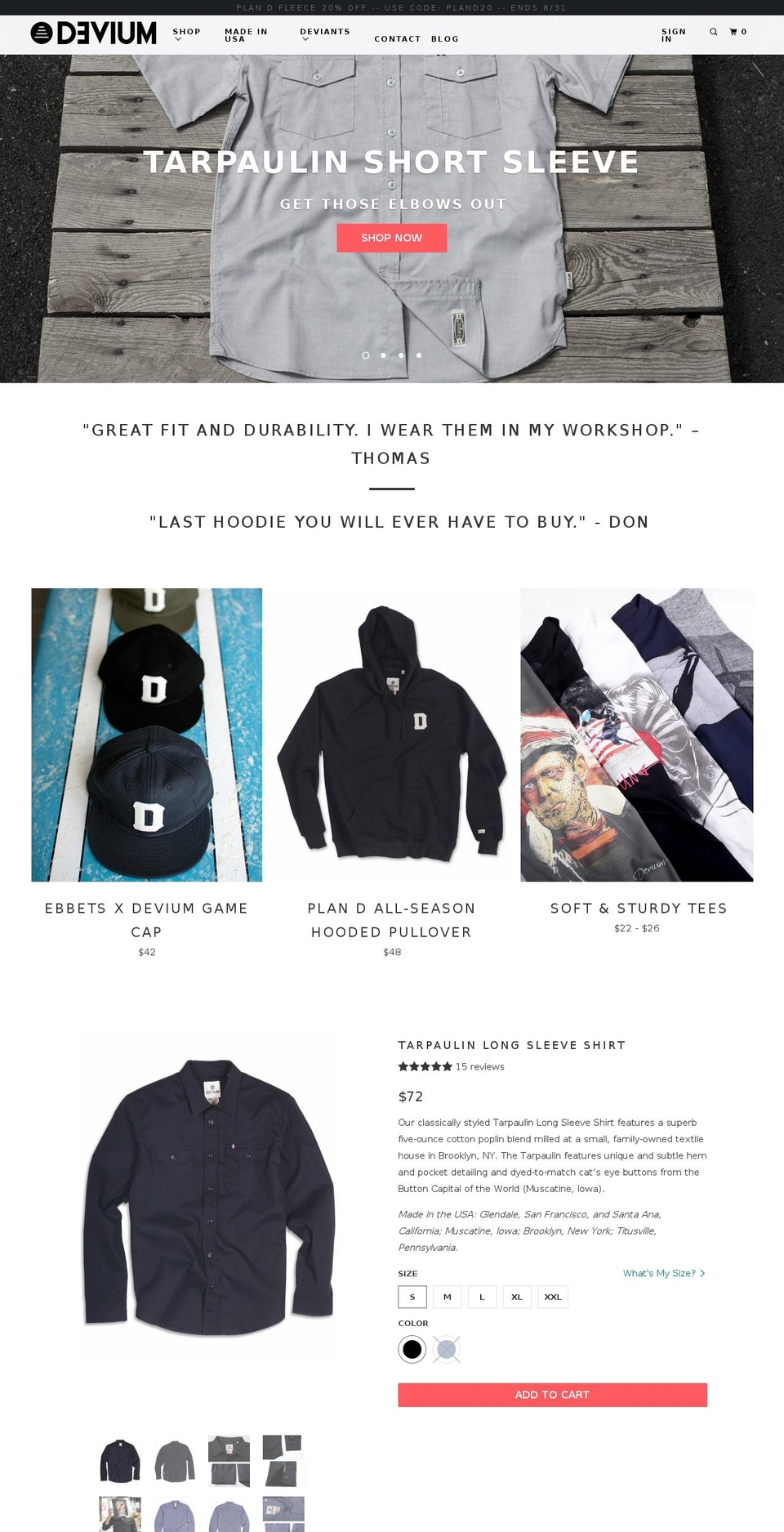 deviumusa.org shopify website screenshot