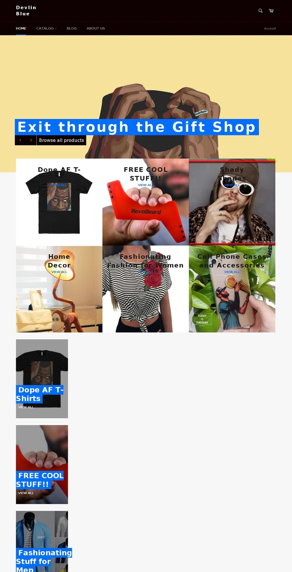 devlinblueclothing.com — Shopify storefront screenshot