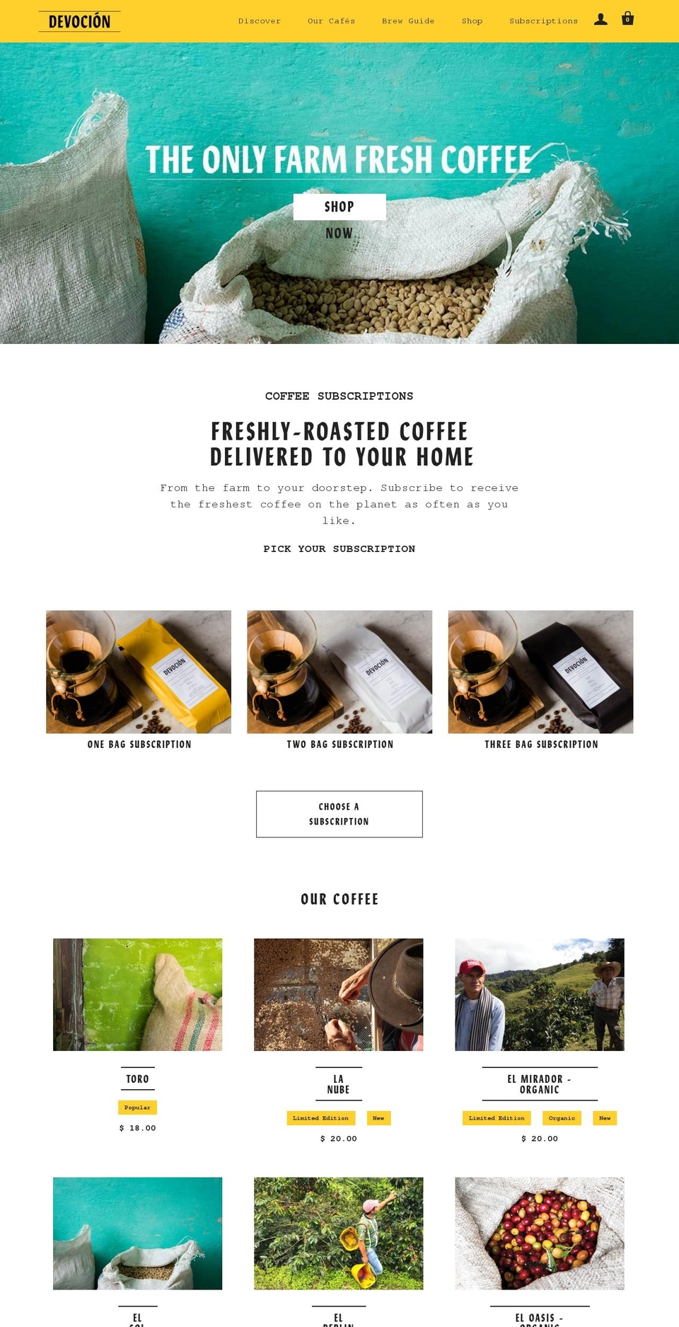 devocion.biz shopify website screenshot