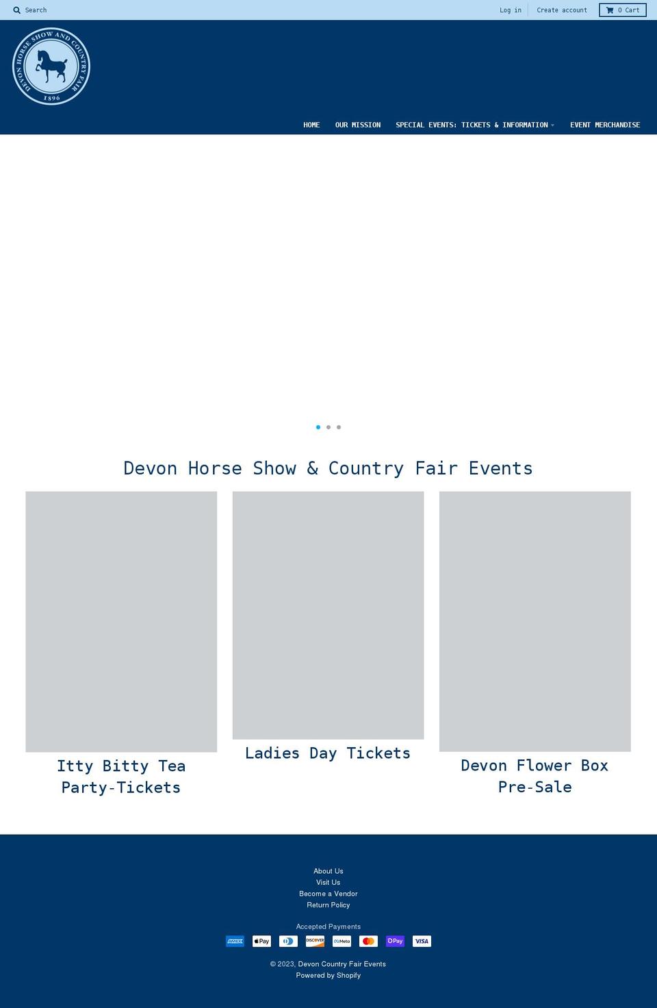 devon-country-fair-events.com shopify website screenshot