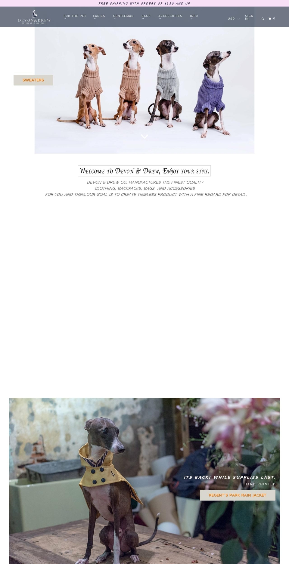 devonanddrew.com — Shopify storefront screenshot