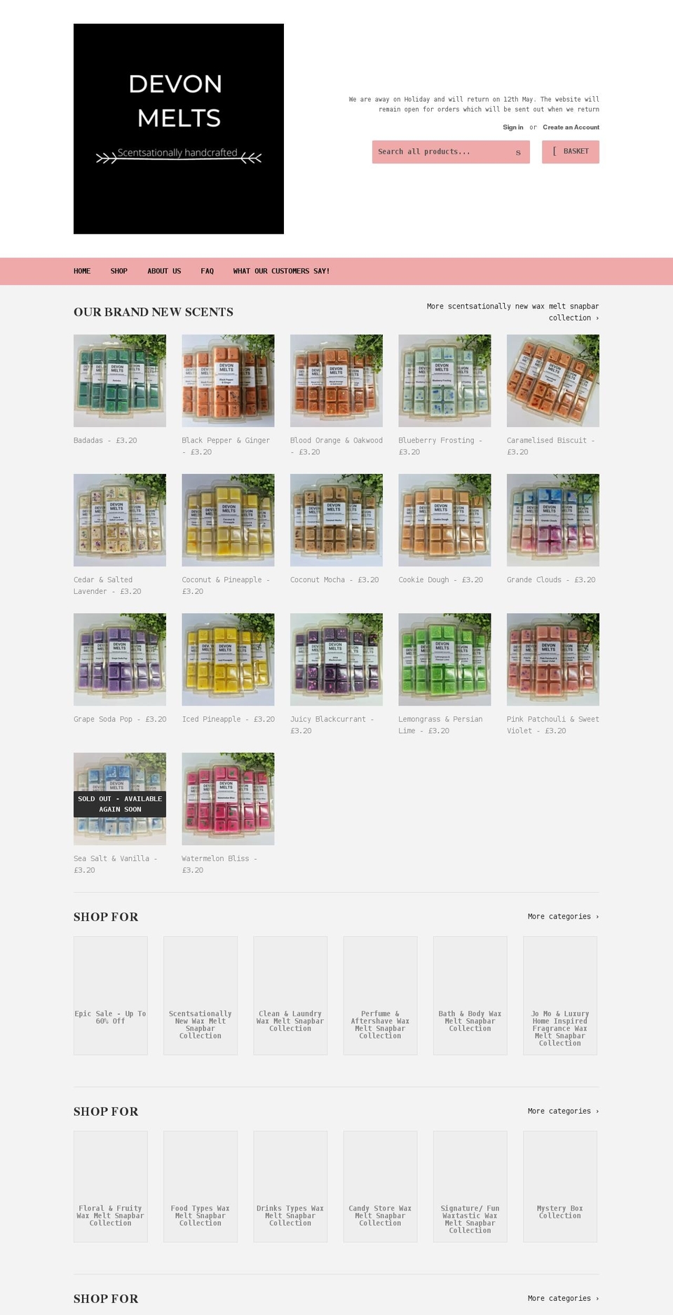 devonmelts.com shopify website screenshot