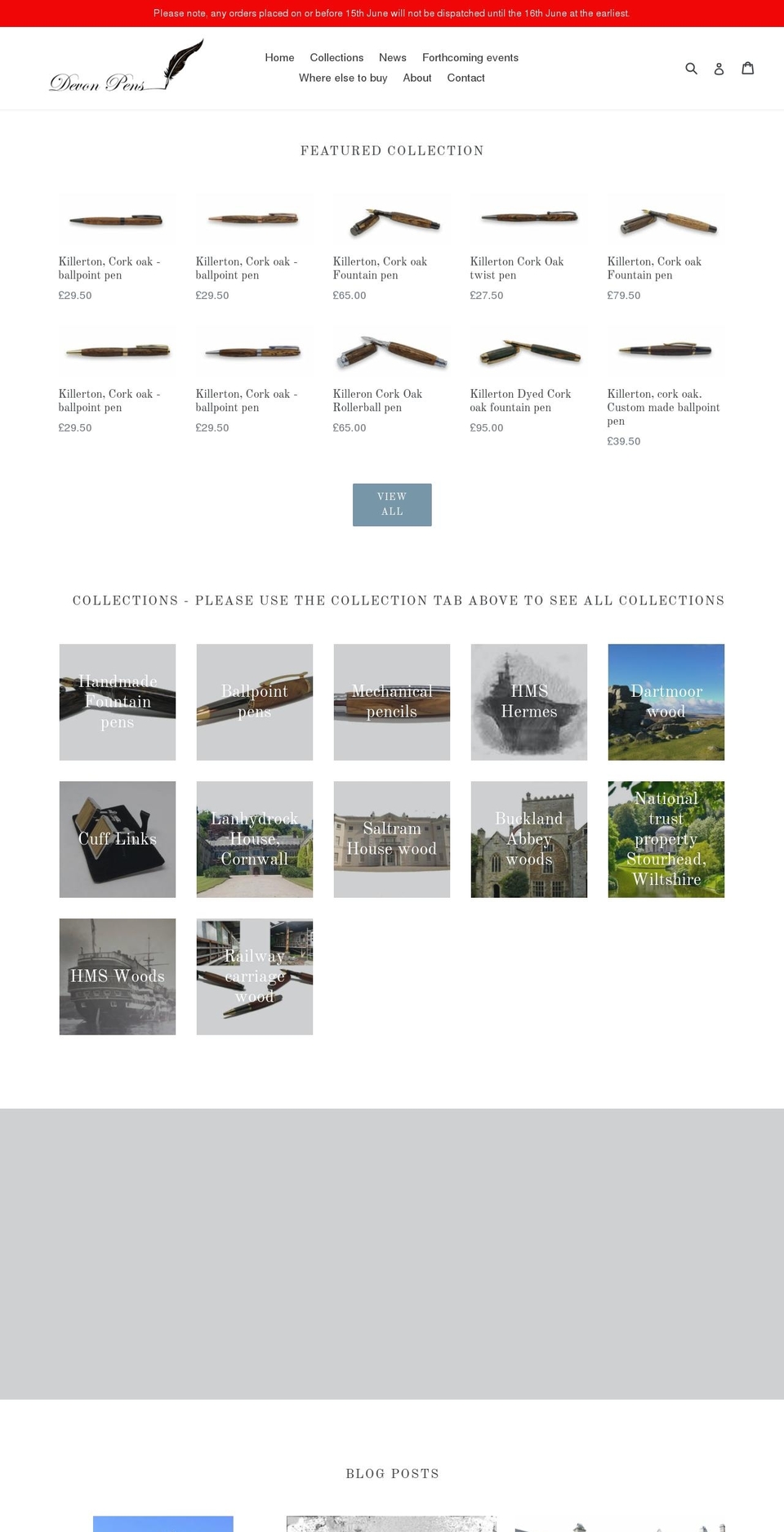 devonpens.co.uk shopify website screenshot