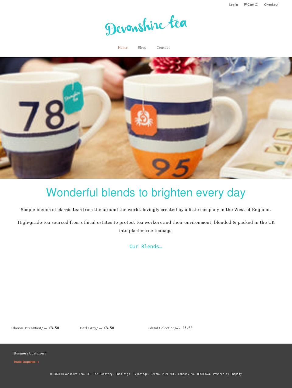 devonshiretea.com shopify website screenshot
