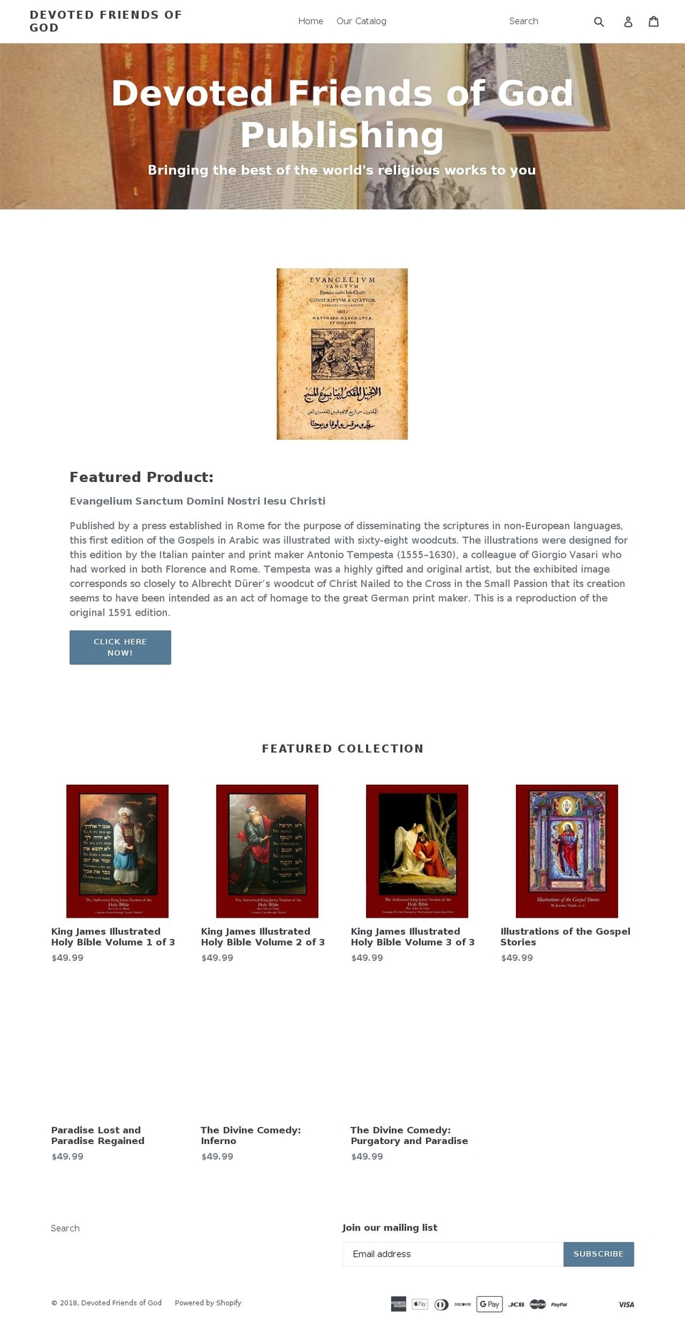 devotedfriendofgod.com — Shopify storefront screenshot