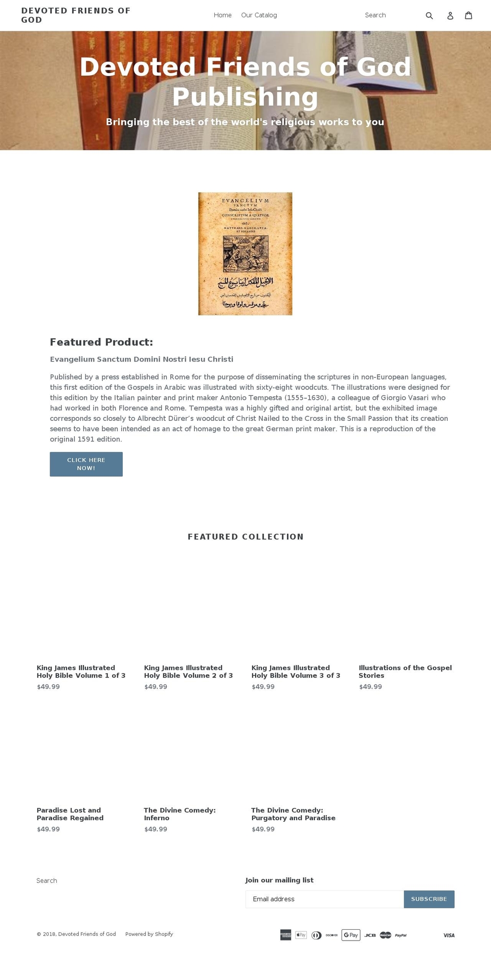 devotedfriendsofgod.com — Shopify storefront screenshot
