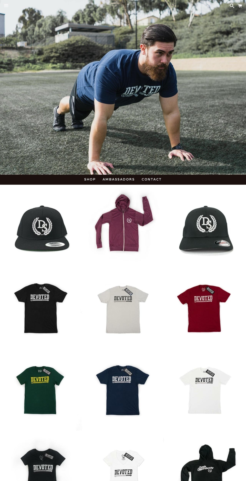 devotedsociety.com shopify website screenshot