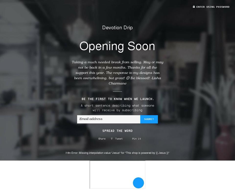 devotiondrip.com shopify website screenshot