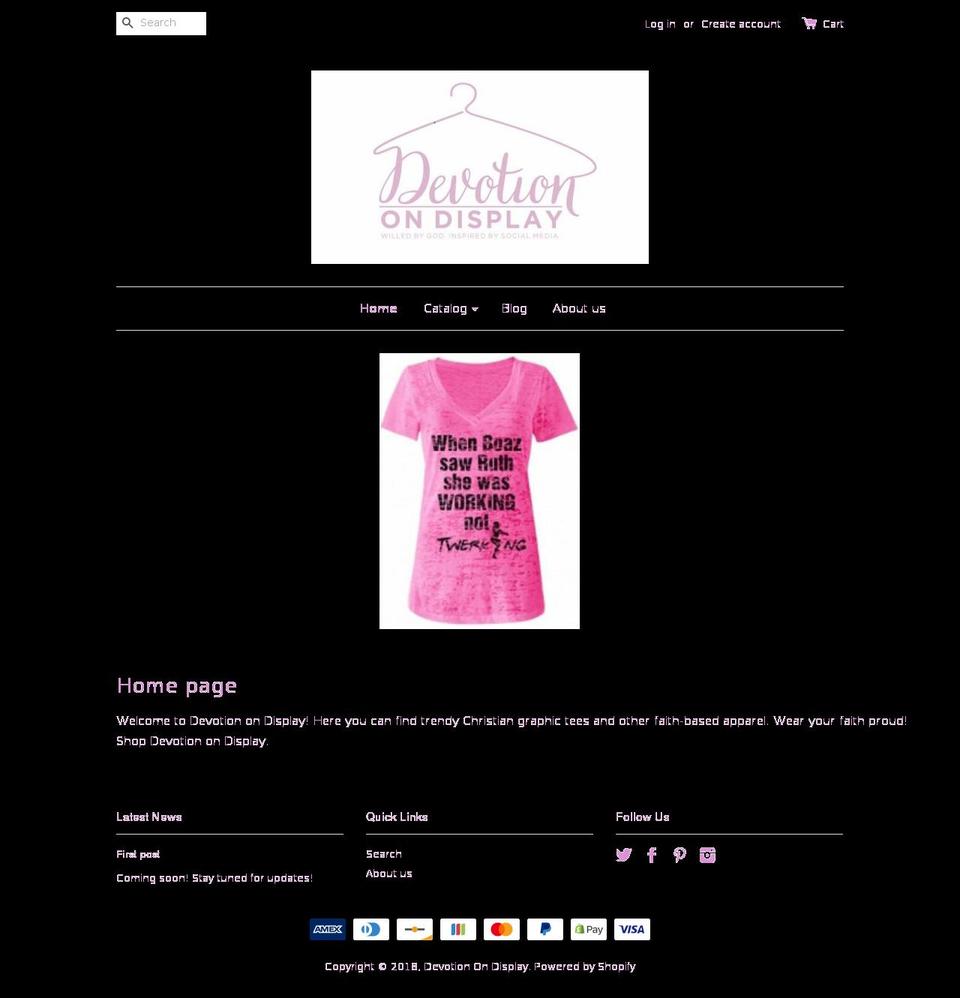 devotionondisplay.com — Shopify storefront screenshot