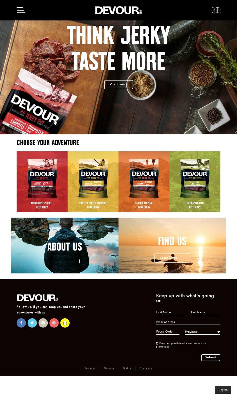 devourjerky.com shopify website screenshot