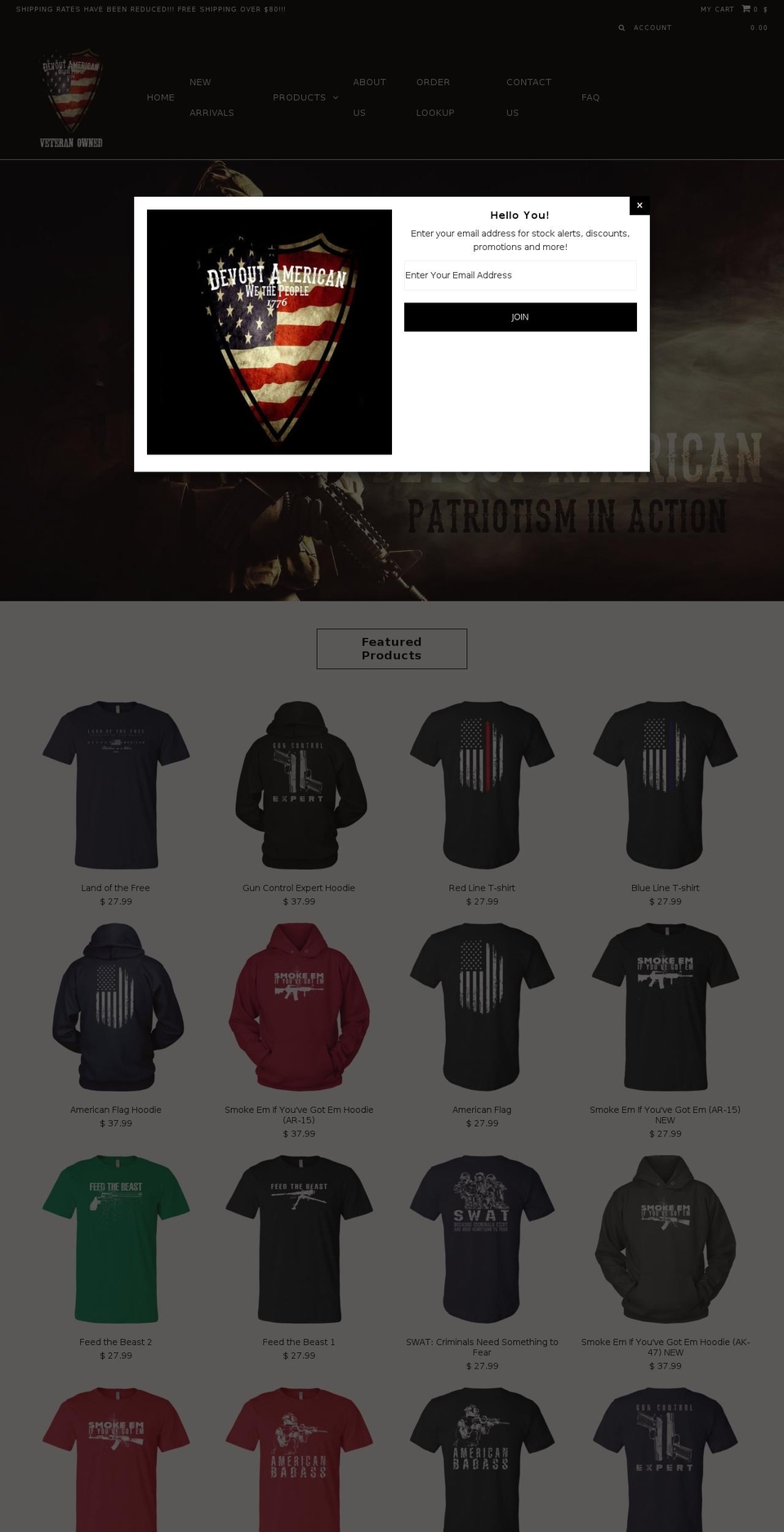 devoutamericanapparel.com — Shopify storefront screenshot