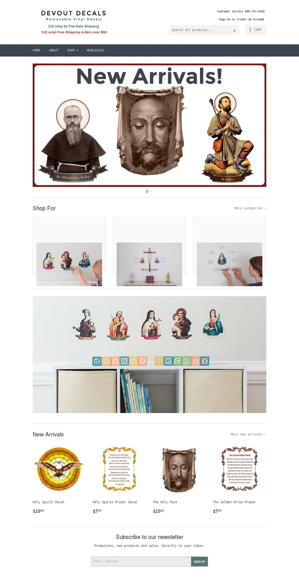 devoutdecals.com shopify website screenshot