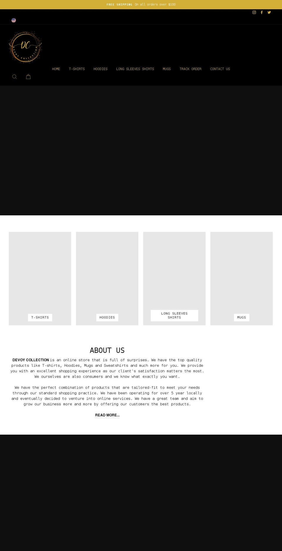 devoycollection.com shopify website screenshot