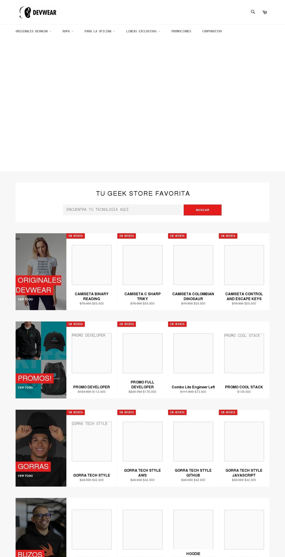 devwear.co shopify website screenshot