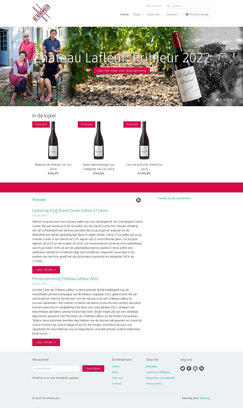 dewindmolen.be shopify website screenshot