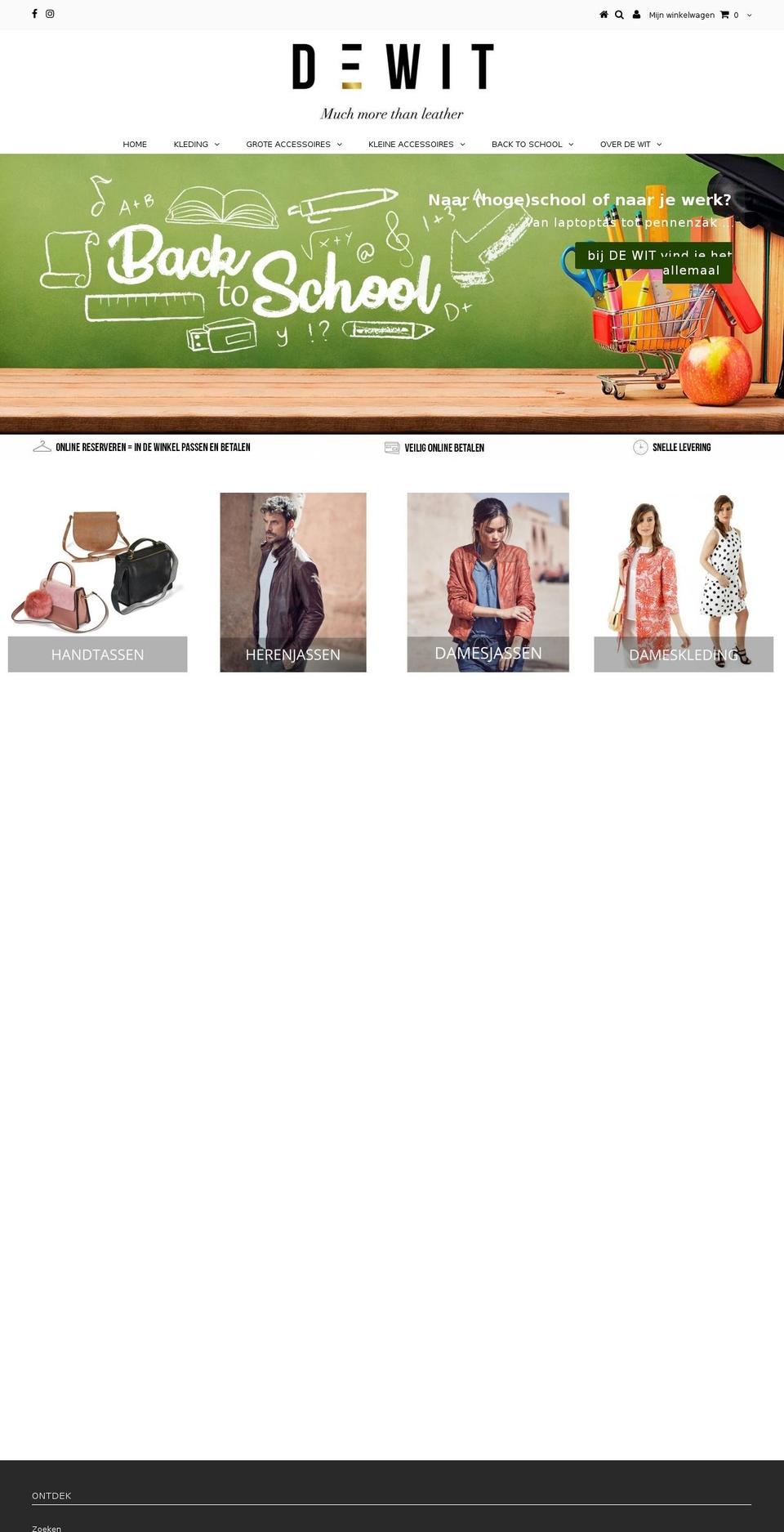 dewit-leder.be shopify website screenshot