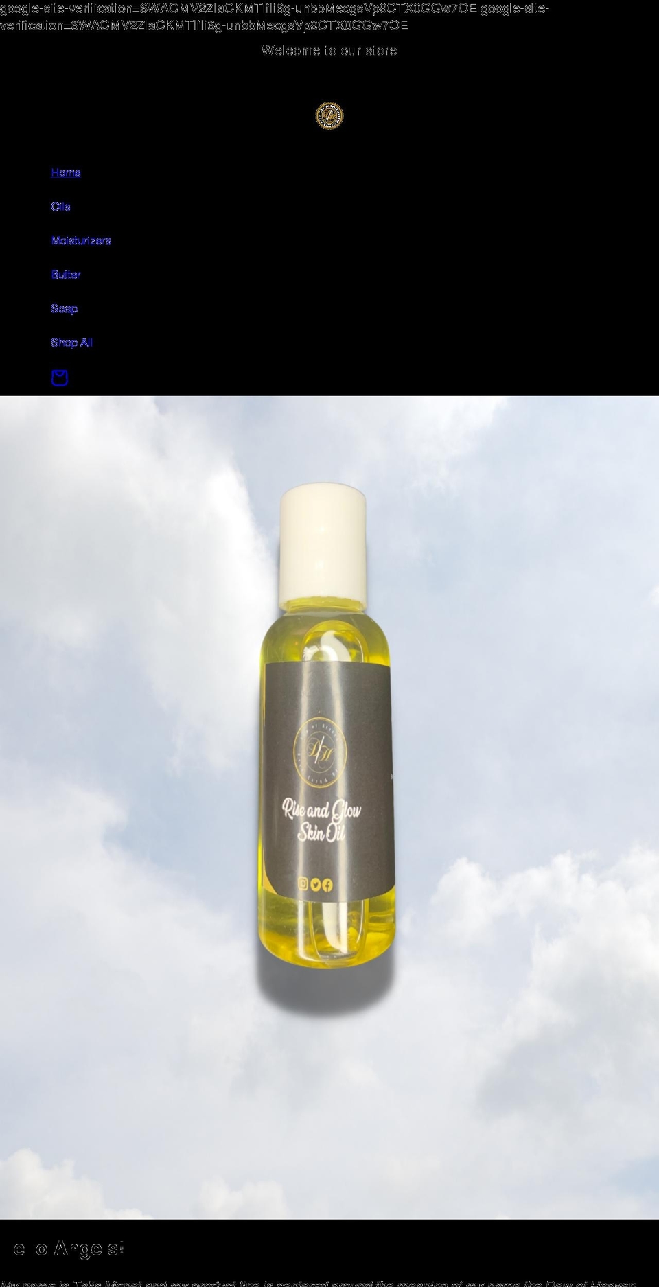 dewofheavenh-s-beauty.com shopify website screenshot