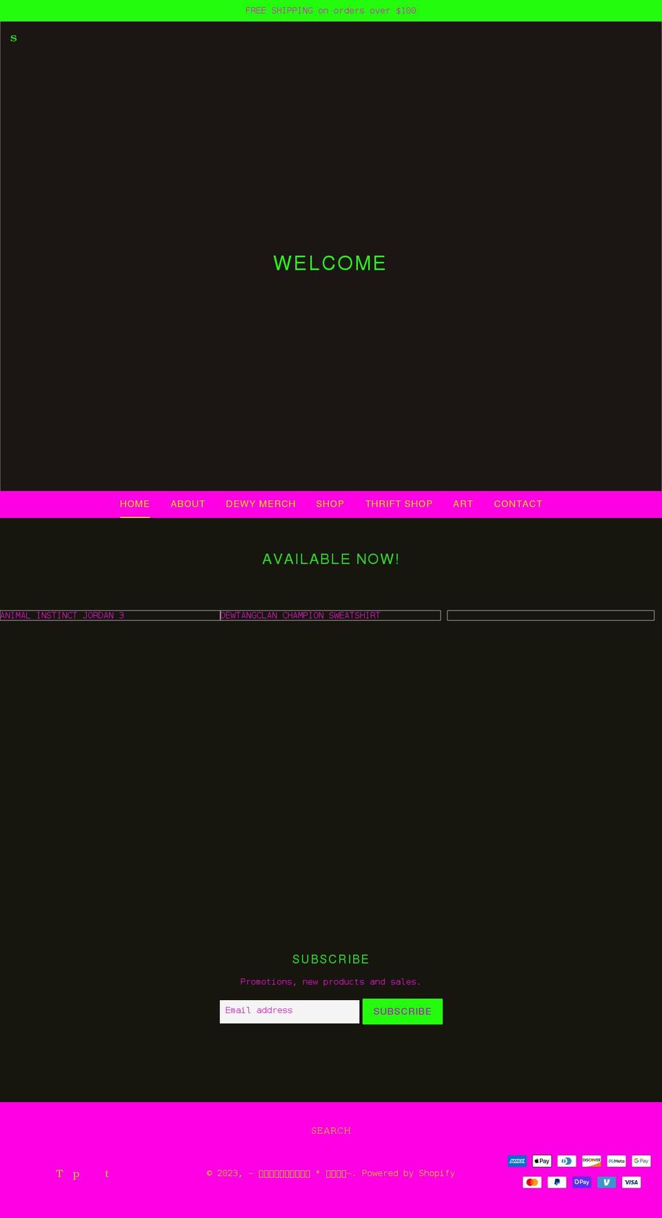 dewyaf.com shopify website screenshot