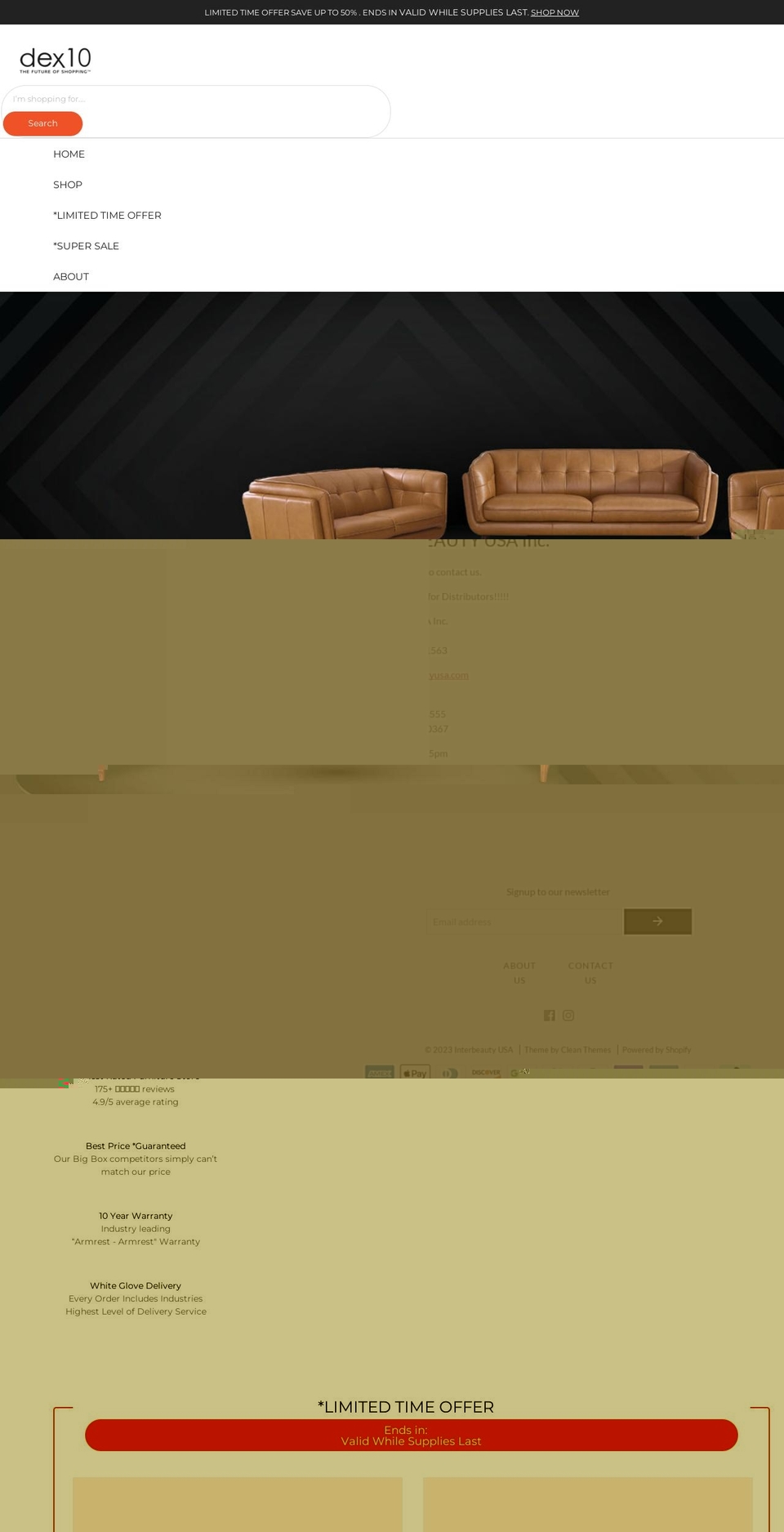 dex10.ca shopify website screenshot