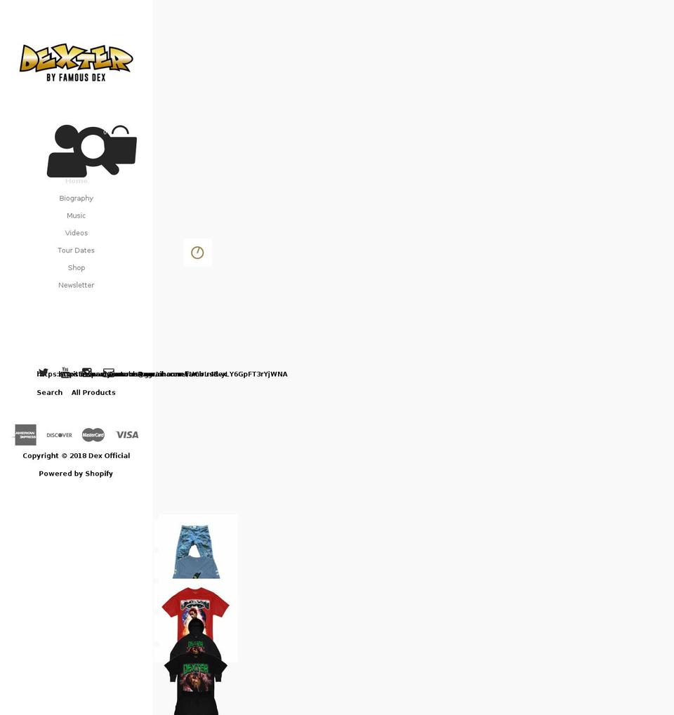 dexterofficial.com shopify website screenshot