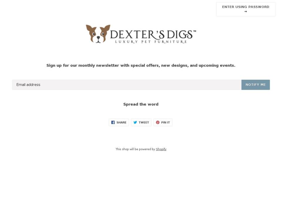 dextersdigs.com — Shopify storefront screenshot