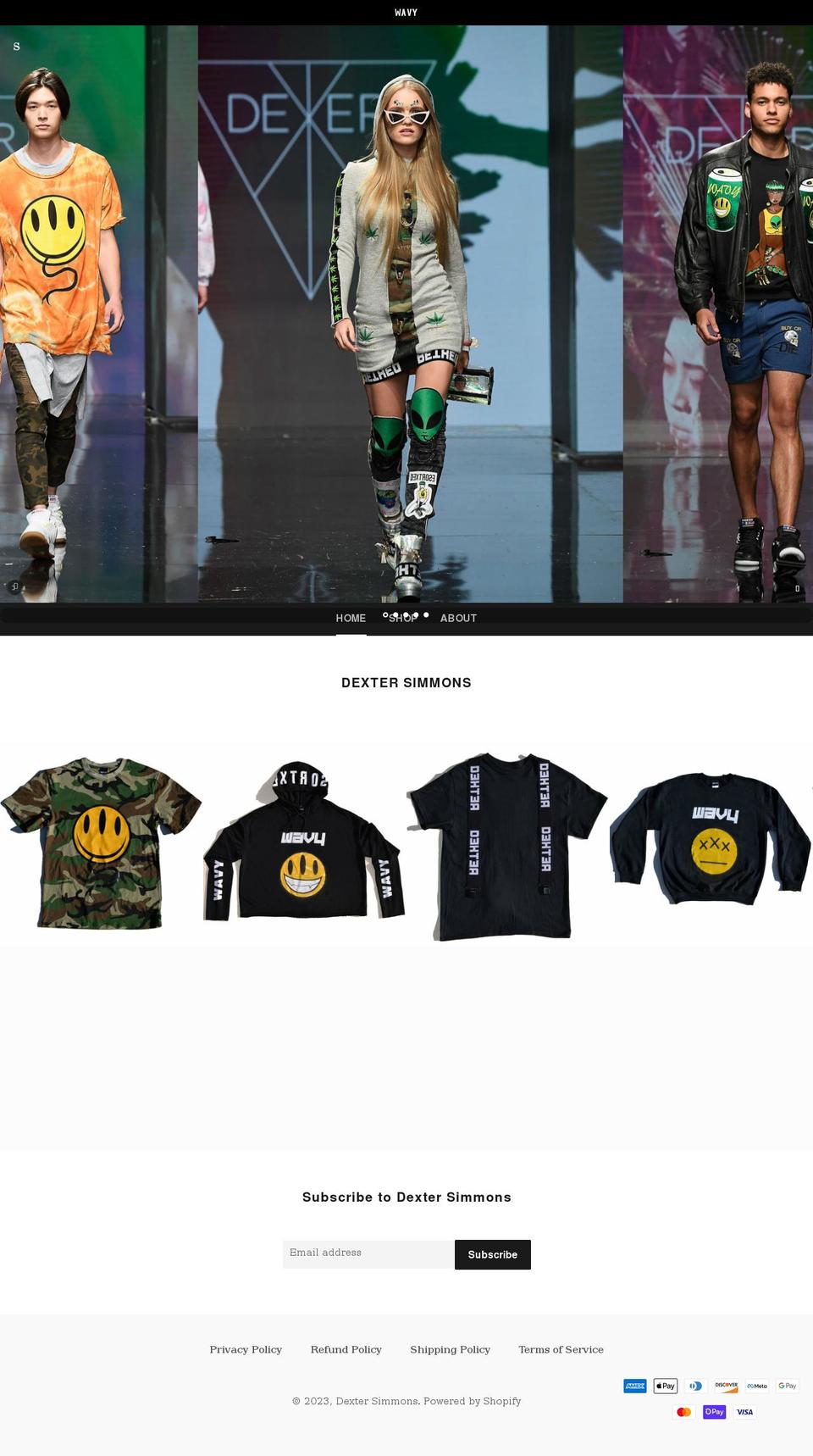 dextersimmons.com shopify website screenshot