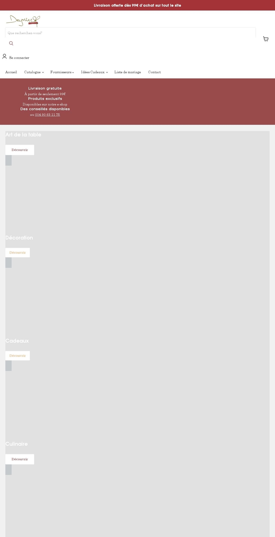 deymiercadeaux.fr shopify website screenshot