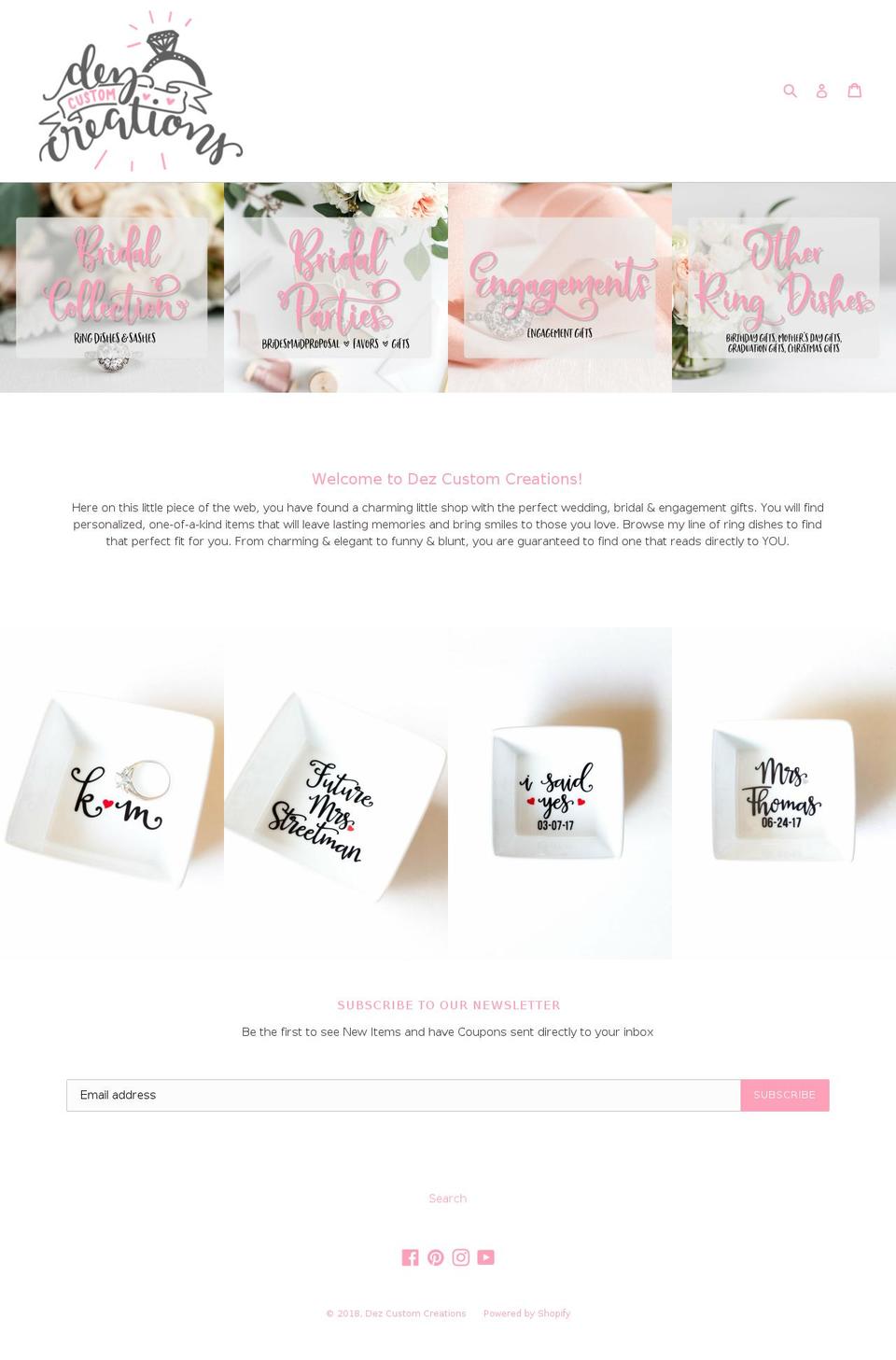 dezcustomcreations.com — Shopify storefront screenshot