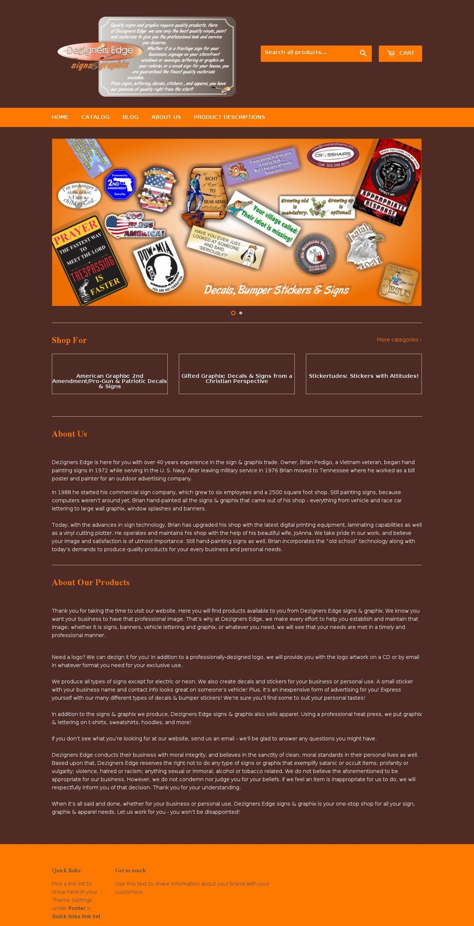 dezignersedge.com shopify website screenshot