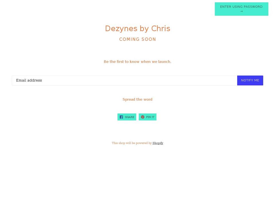 dezynesbychris.com — Shopify storefront screenshot