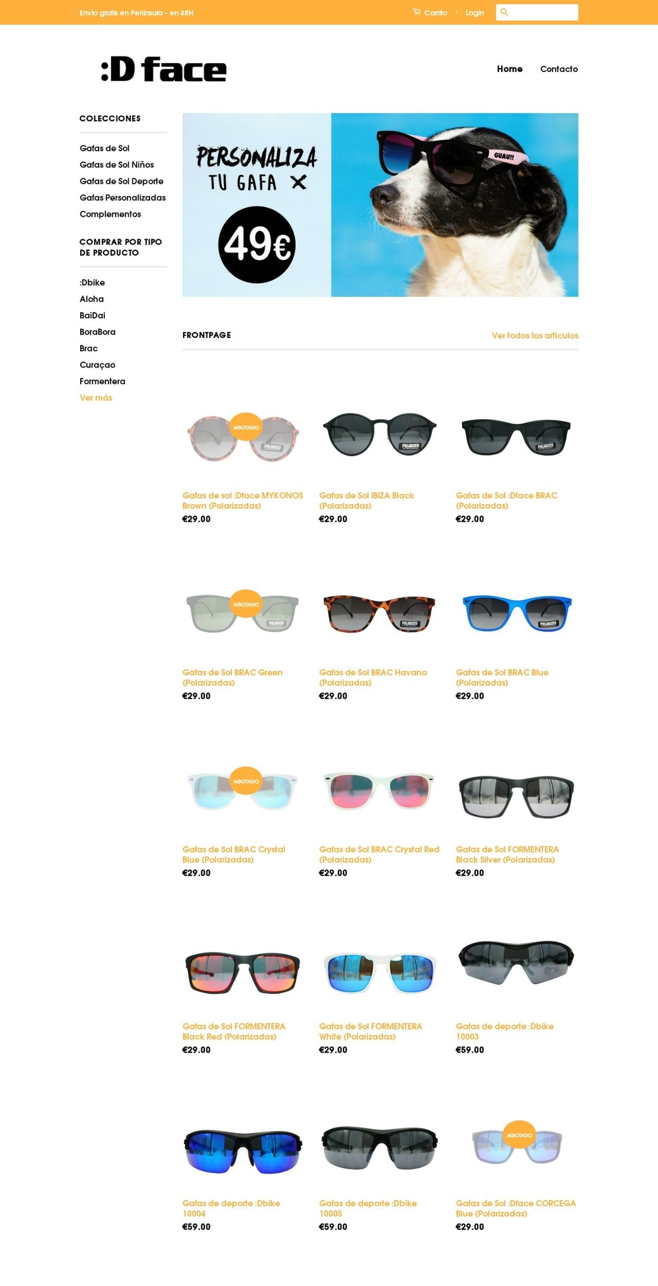 dface.es shopify website screenshot