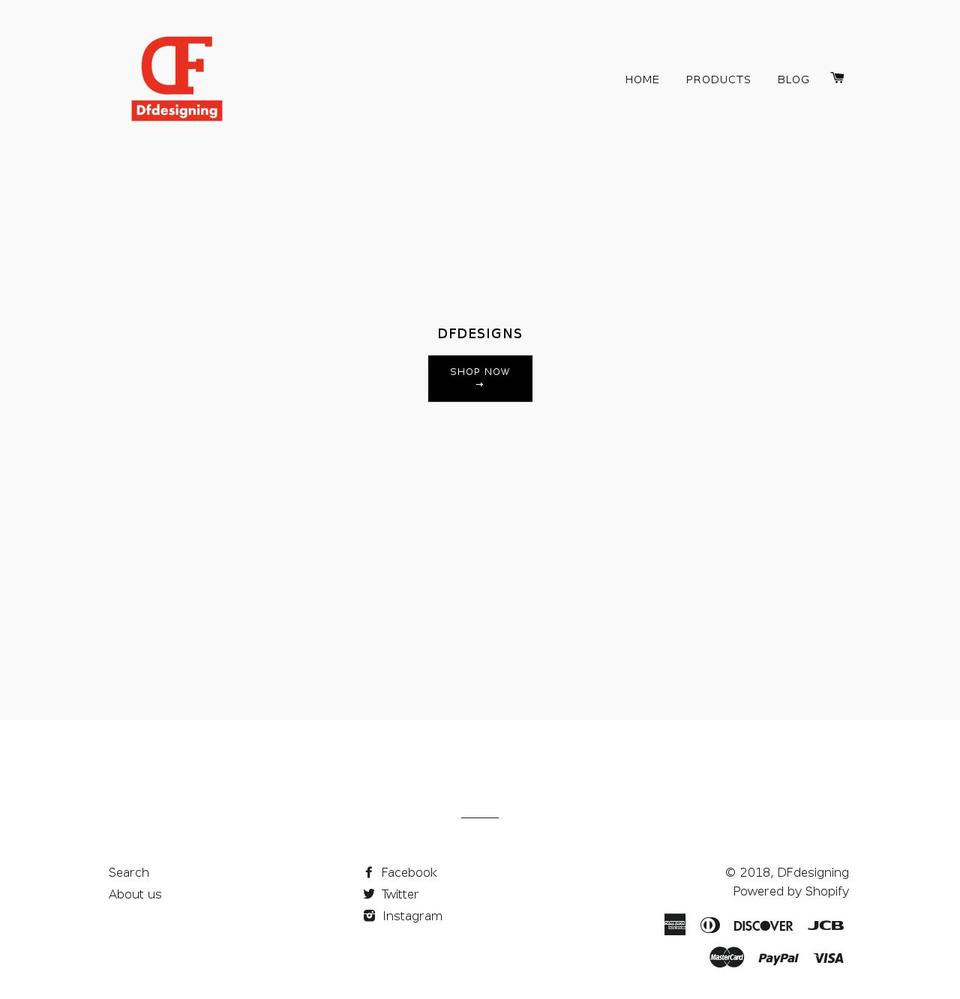 dfdesigning.com shopify website screenshot